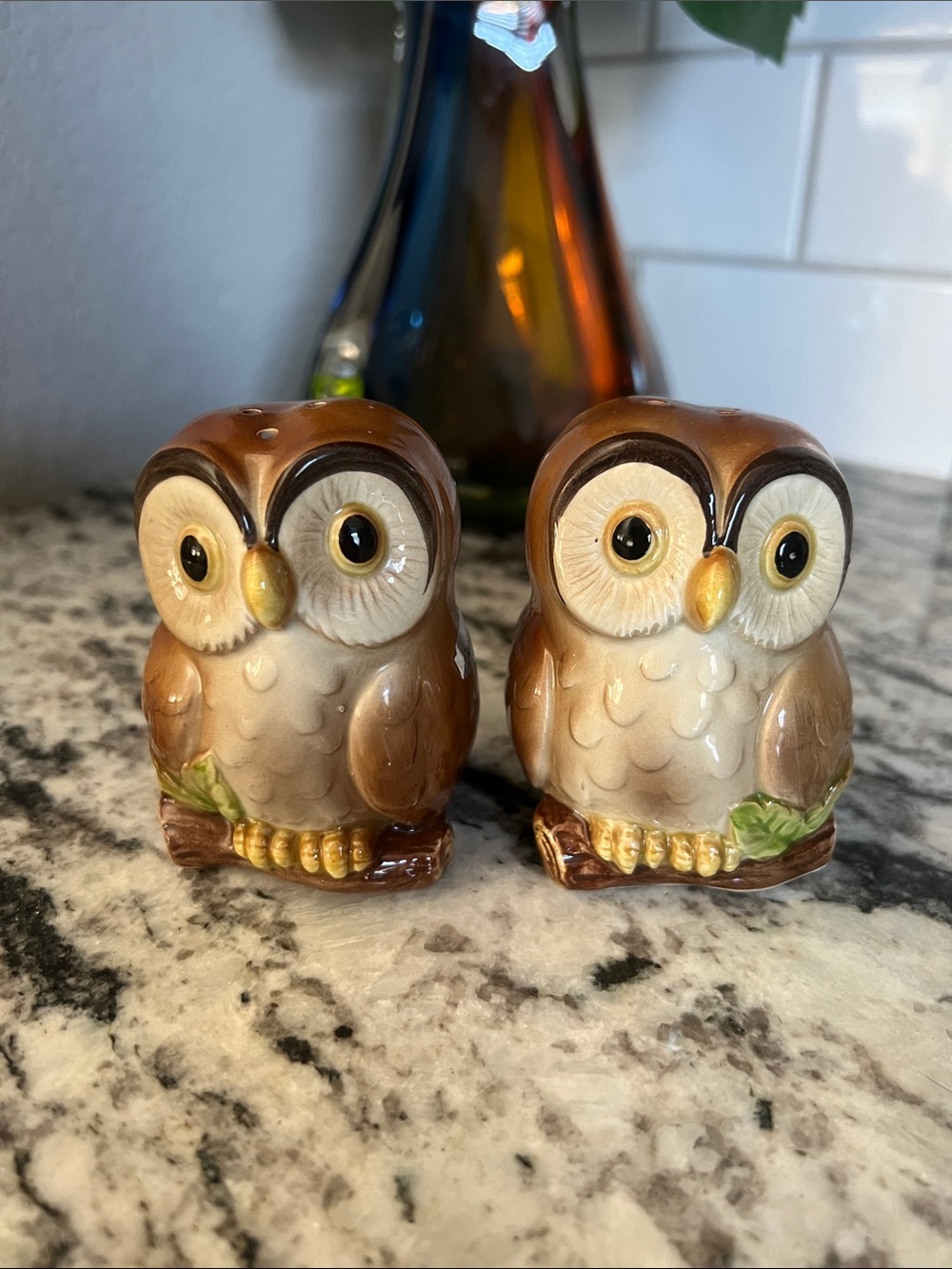 Otagiri hand painted owl salt and pepper